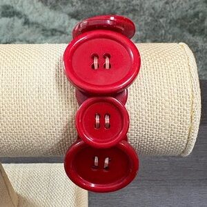 Vintage Red Button Bracelet